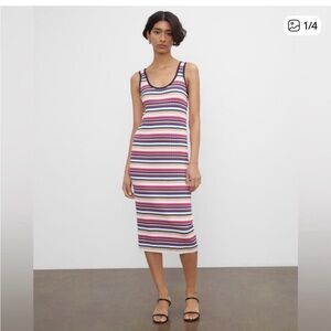 Club Monaco Colorful Striped Midi Dress Small NWOT